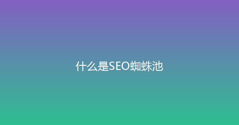 什么是SEO蜘蛛池 封面图